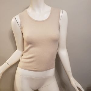 Chanel 100% Cashmere Knit Vest Pink/Beige! SZ XS!